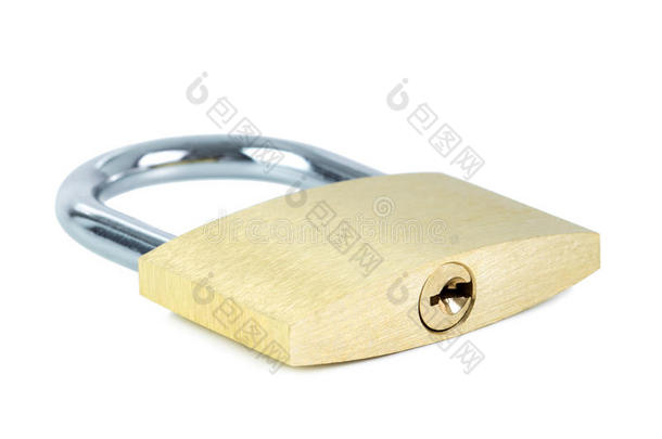 锁定挂锁的特写，显示锁孔