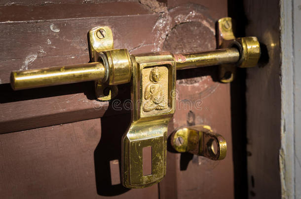 佛陀符号金属门锁螺栓HASP。