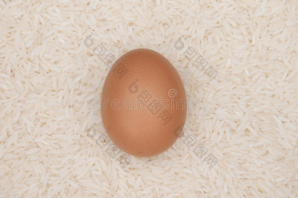 白米饭上的鸡蛋
