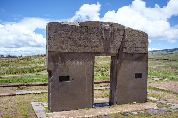 玻利维亚提瓦纳库(Tiahuanaco)的太阳之门