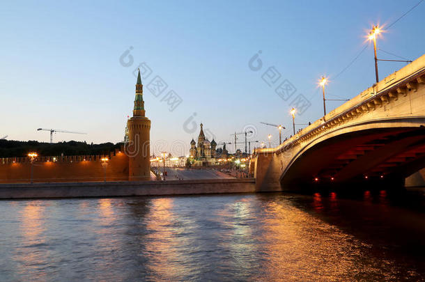 俄罗斯莫斯科克里姆林宫夜景——莫斯科<strong>最受欢迎</strong>的景色