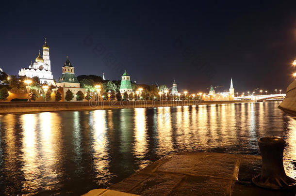 俄罗斯莫斯科克里姆林宫夜景——莫斯科最受欢迎的景色