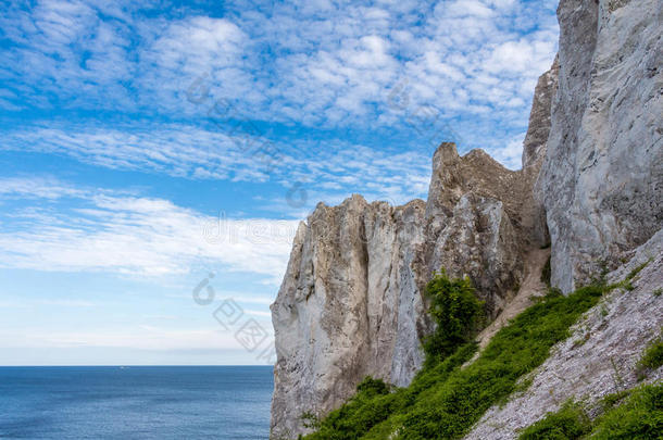 丹麦海岸线与旅游景点的白色悬崖