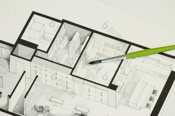 公寓建筑的建筑学艺术的艺术