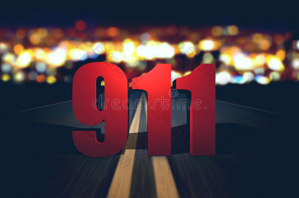 站在路上的911<strong>急救</strong>电话