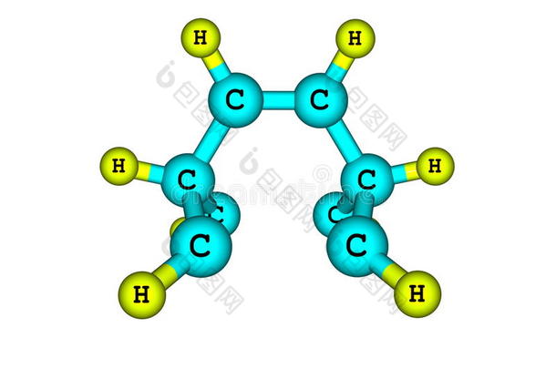 在白色上分离出桶烯分子结构