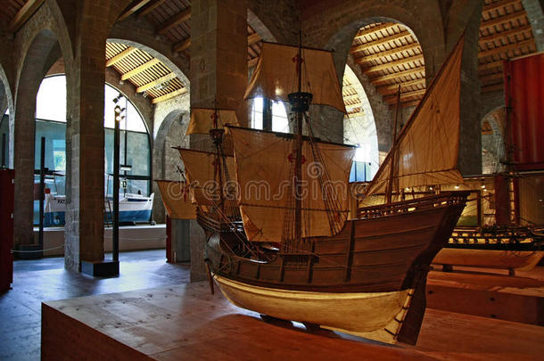巴塞罗那船加泰罗尼亚显示展览