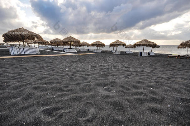 桑托里尼的黑色海滩
