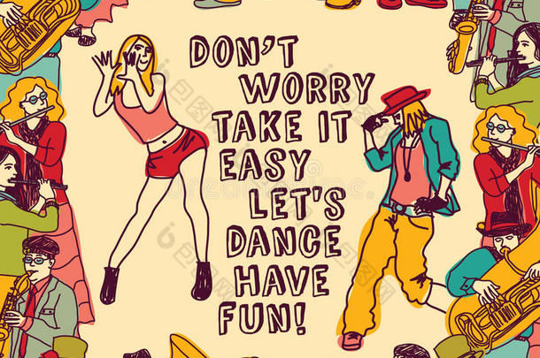 舞蹈和音乐人积极的海报颜色