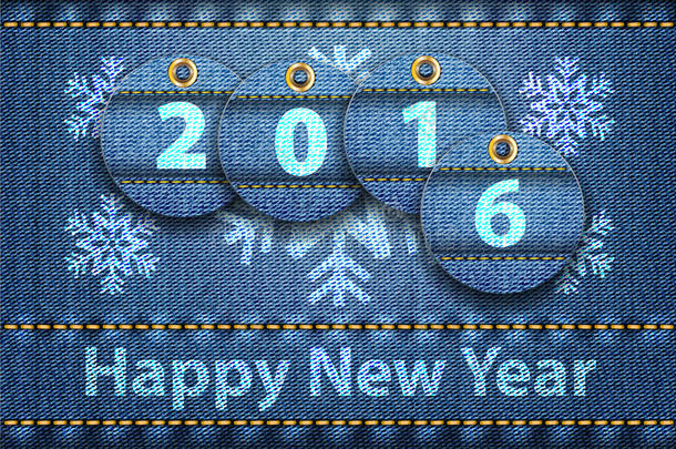 2016年数字和新年祝福