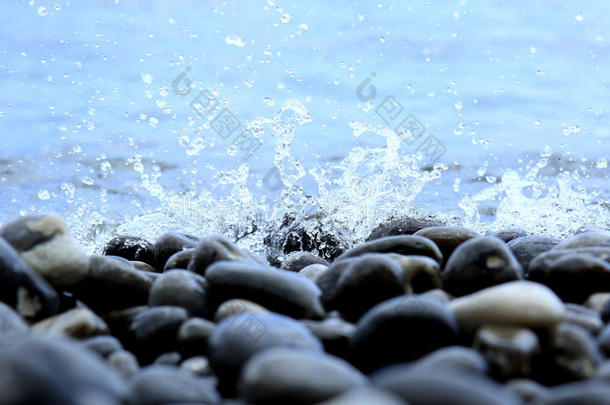 背景海湾海滩美女蓝色