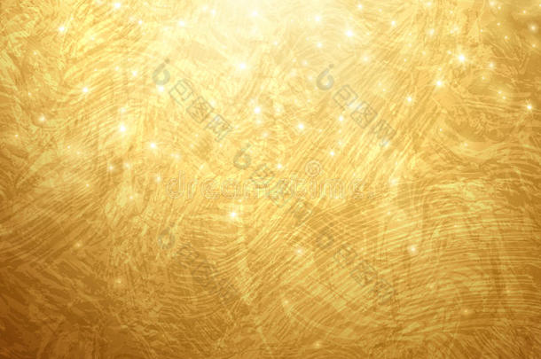 金色纹理背景。 矢量插图