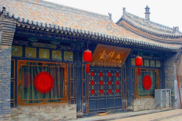中国平遥城墙上古老而古朴的建筑