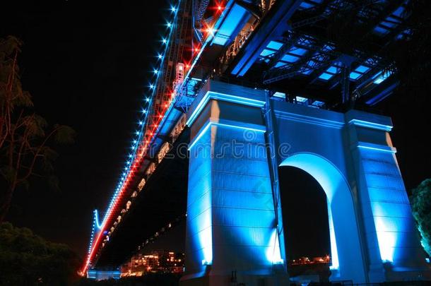 蓝色桥布里斯班夜昆士兰