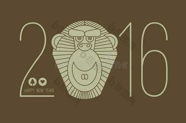 2016年中国猴子新年日历