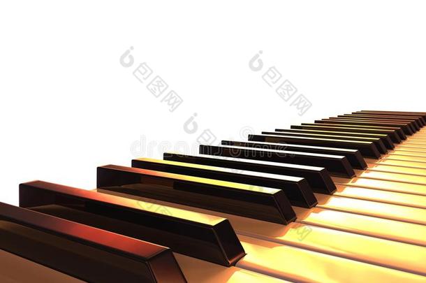 黑白闪亮的钢琴键盘