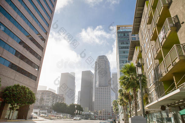 洛杉矶市中心，加利福尼亚州，美国阳光明媚