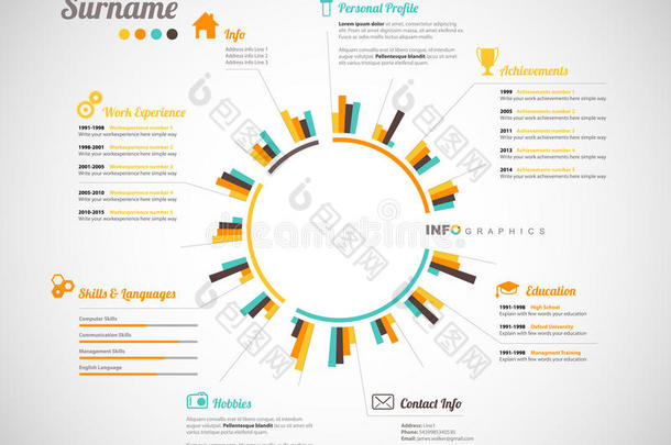 创意，色彩丰富的简历/<strong>简历模板</strong>。