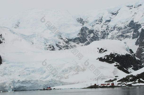 南极南极洲海湾港湾冰冷的