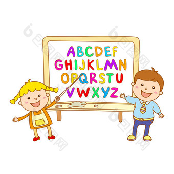 儿童字母表，插图，矢量，儿童，儿童，乐趣，图片