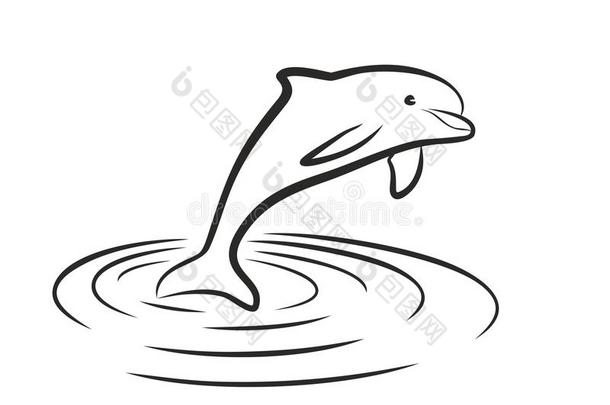 动物<strong>海豚海豚</strong>馆绘画象征