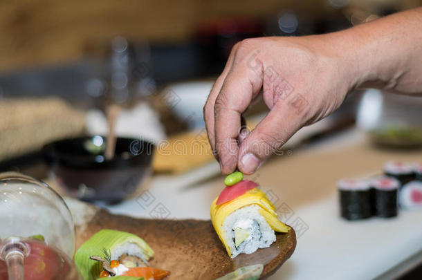 手工装饰日本美食