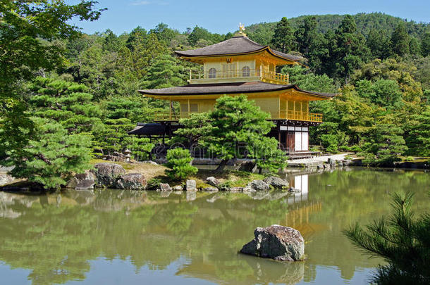 金色的日本金阁金龟子京都