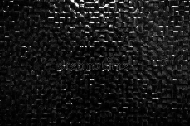 黑色瓷砖墙<strong>背景</strong>反射<strong>光</strong>。 优雅的图案