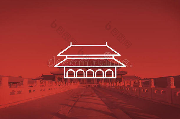 迷人的紫禁城北京清晨阳光的概念