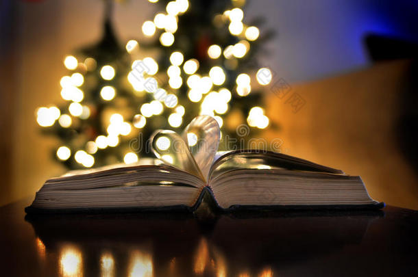 圣诞节时间灯书喜欢阅读和学习