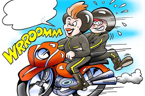 汽车自行车摩托车手漫画卡通