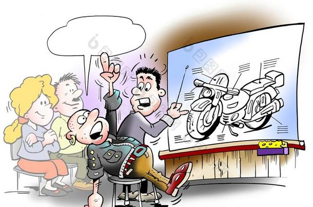 <strong>汽车</strong>自行车摩托车手漫画卡通
