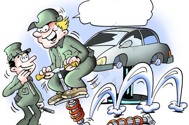 吸收器汽车漫画卡通绘画