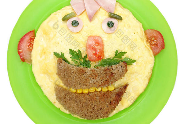 儿童面部形态创意鸡蛋早餐