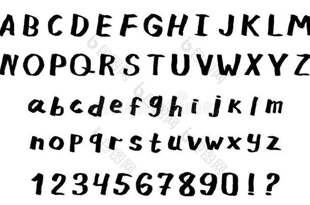 手绘字体：字母表和数字