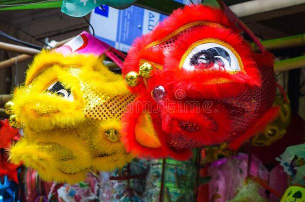 中国狮子服装在中国新年庆祝活动中使用