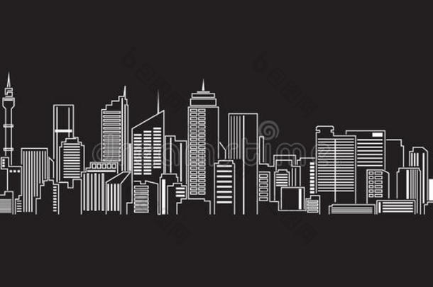 城市景观建筑线条艺术矢量插图设计（悉尼）