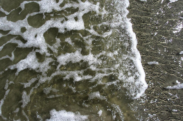 沙滩上海浪的特写