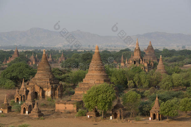 亚洲缅甸巴甘寺宝塔景观
