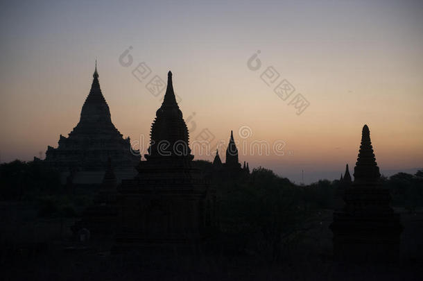 亚洲缅甸巴甘寺宝塔景观