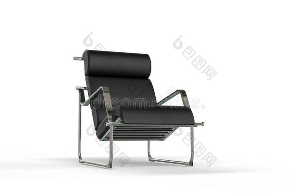 黑色皮革放松扶手椅