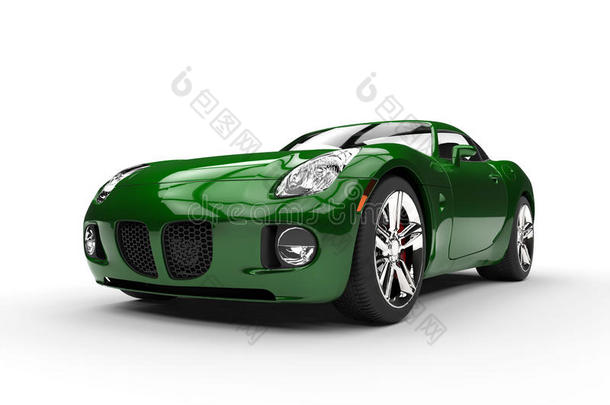 绿色肌肉汽车美容镜头