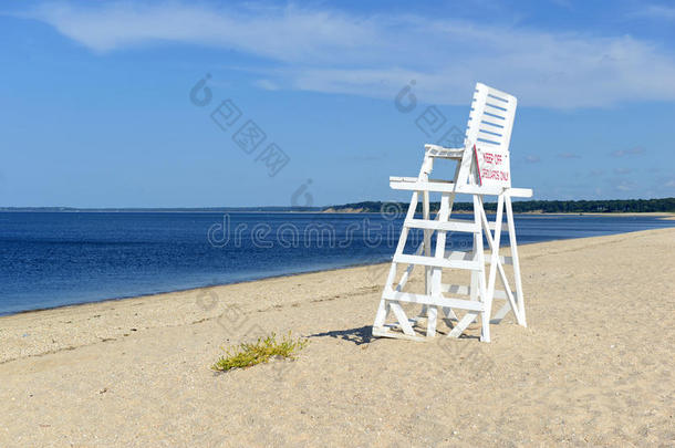 海湾海岸救生队海滩蓝色划船