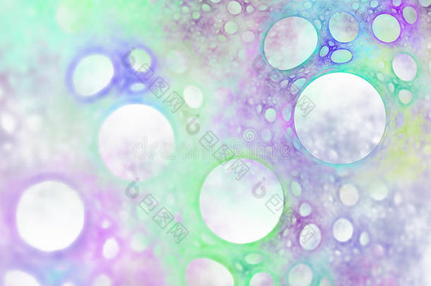 具有气泡或泡沫特写纹理的抽象分形背景