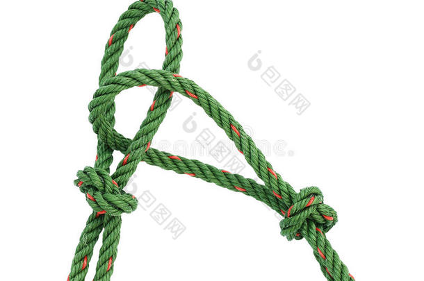 绿色尼龙绳打结