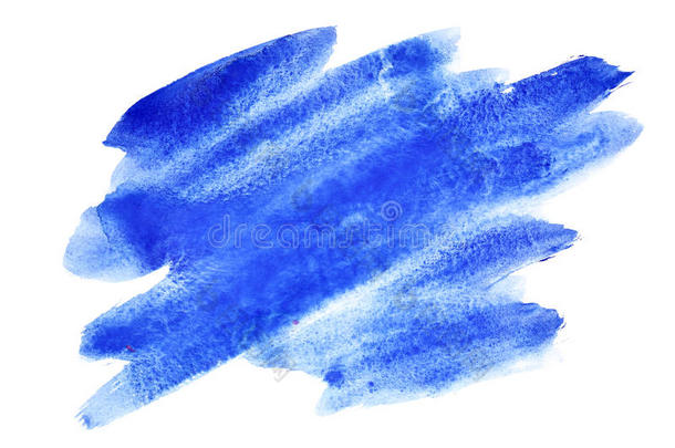 富有表现力的蓝色水彩笔触