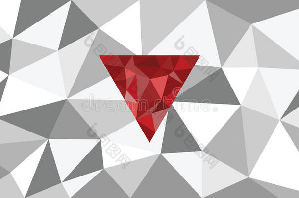 抽象闪光矢量几何网页背景，红色形状在前面，灰色三角形阴影，<strong>彩色钻石</strong>，壁纸设计