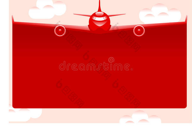 飞机红色海报