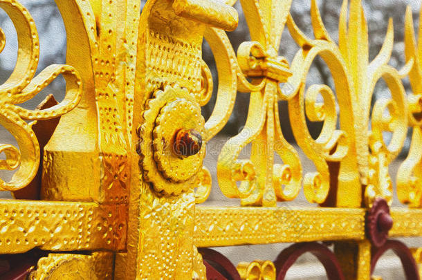 抽象黄金在英格兰伦敦古董地板和背景
