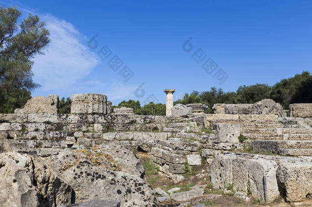 古代宙斯神庙遗址，<strong>奥林匹亚</strong>考古遗址
